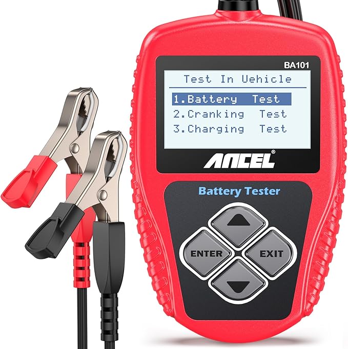 ANCEL BA101 Car Battery Tester 12V - Digital Automotive Batteries & Alternator Diagnostic Tool